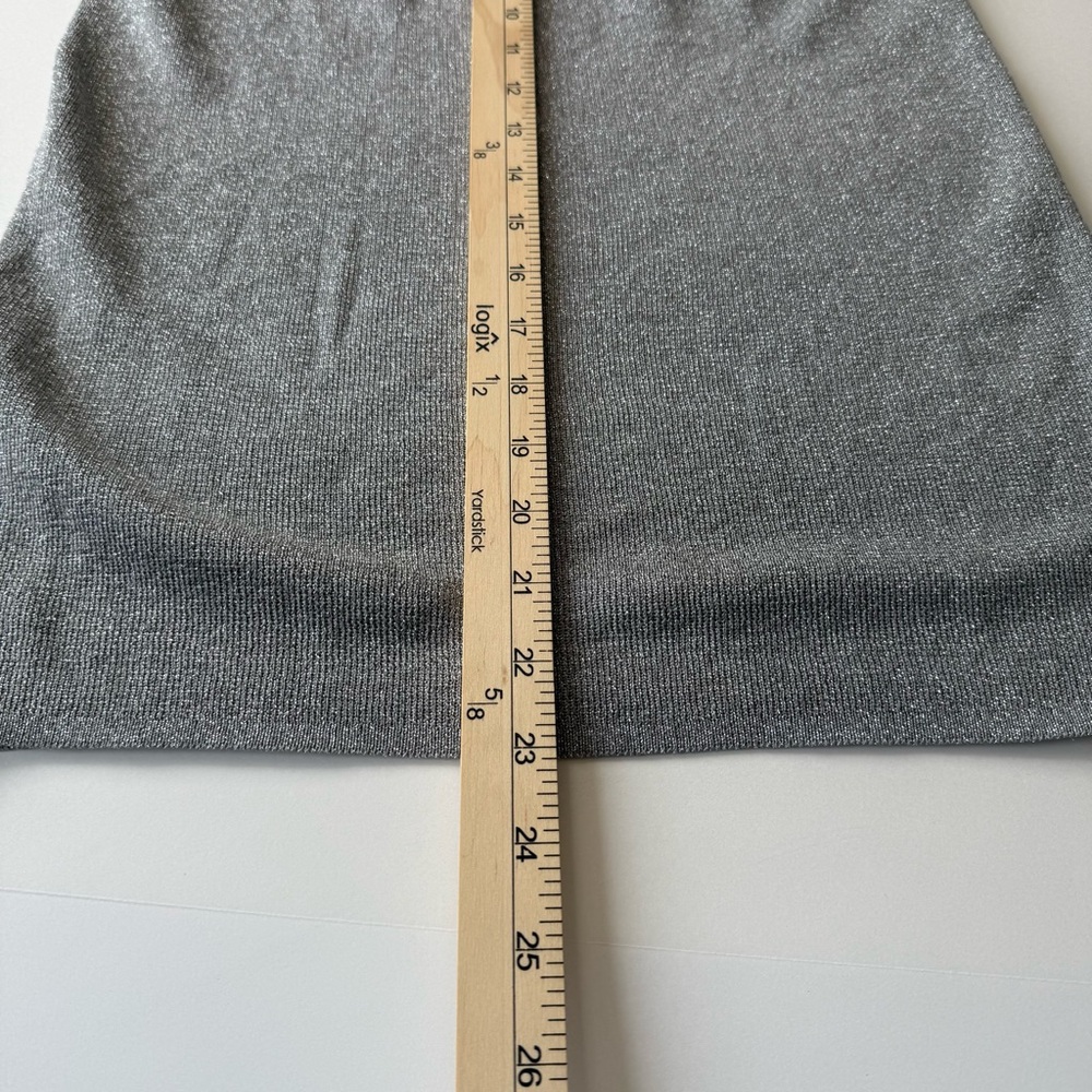 Chico’s Shimmering Chic Metallic Grey Sleeveless Sweater Tank- Chico Sz. 1 ~ New - Picture 9 of 11